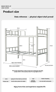 Pose de lits <span class=keywords><strong>en</strong></span> fer <span class=keywords><strong>en</strong></span> haut et <span class=keywords><strong>en</strong></span> <span class=keywords><strong>bas</strong></span>, lits de dortoir pour employés, lits superposés pour étudiants à <span class=keywords><strong>double</strong></span> couche, épaississement du chantier de construction - Product Image 6