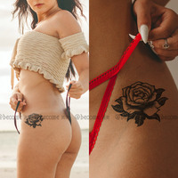 Tatuagem temporária personalizada de henna, tattoo para homens e mulheres, transferência de braço, suco, flor, adesivo à prova d' água