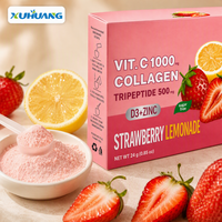 Boisson beauté éclaircissante pour la peau, mélange de vitamine C et de collagène en poudre, saveur fraise, antioxydant, sans sucre, OEM, marque privée