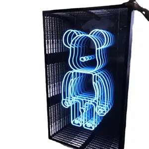 customized LED infinite neon sign letter faux infinity mirror neon tunnel for display