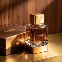 Flacon de parfum carré vintage haut de gamme en verre transparent avec bouchon argenté, flacon pulvérisateur vide, logo personnalisé, boîte cadeau personnalisée