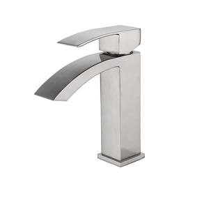 Meuble de salle de bain Wayon moderne blanc en acier inoxydable avec robinet cascade et rangement fin - Product Image 5