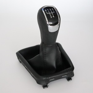 Poignée de levier de vitesse de voiture en cuir noir gris Rice 5 vitesses Skoda Superb 3TO711113 3TD711113 5L1711113K Ajustement ergonomique - Product Image 1
