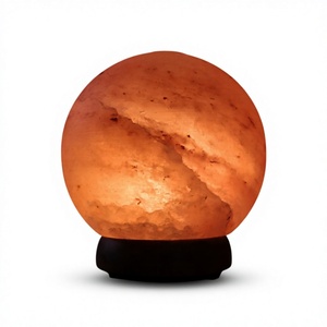 Lámpara de Sal del Himalaya Tallada a Mano, Esfera LED, Funciona con USB, Cambia de Color, Luz Nocturna, Decoración para el Hogar - Product Image 3