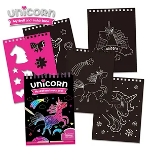 Einhorn Scratch Art Set Magic Scratch Papier Buch für Kinder DIY Handwerk Scratch Papier Ein Art Activity Book für kreative Kinder