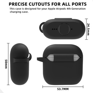 Custom Logo Oranje Siliconen Beschermhoes Voor Airpods Gen 4 2024 - Product Image 2