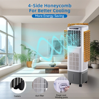 Climatiseur portable solaire DC 2500m3/h, ventilateur rafraîchisseur évaporatif rechargeable à énergie solaire 110V 12V 220V