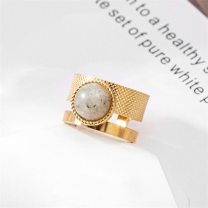 แหวนกำไลข้อมือชุบทองประดับหินธรรมชาติสแตนเลสยอดนิยม - Product Image 4