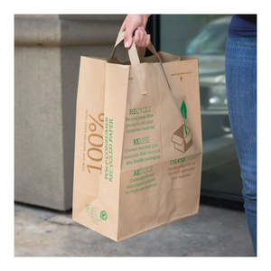 Borsa Ecologica Personalizzata con Logo Stampato, 100% Biodegradabile, Riutilizzabile, in Carta Kraft Marrone - Product Image 2