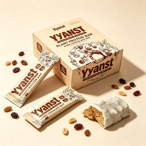 Barre protéinée végétale au chocolat noir et aux noix avec céréales complètes pour un mode de vie sain et une nutrition quotidienne, marque privée OEM - Product Image 1