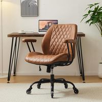Chaise de bureau à domicile roulettes en caoutchouc chaise d'ordinateur ergonomique avec soutien lombaire hauteur réglable