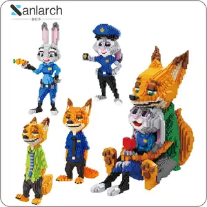 Hot Bán Phim Hoạt Hình Bộ Sưu Tập Tự Làm Lắp Ráp Mini Xếp Chồng Gạch Nick Fox Judy Thỏ Mini Xây Dựng Khối Con Số Đồ Chơi