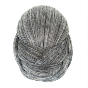 Perruques synthétiques droites pour femmes en fibre haute température avec extensions de cheveux en <span class=keywords><strong>chignon</strong></span> à bouton-pression - Product Image 6