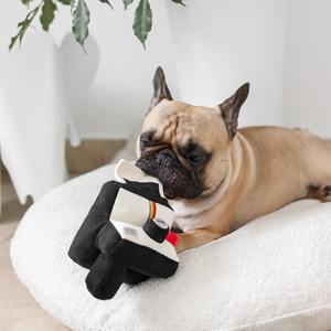 Yüksek Kaliteli Peluş Kamera Şeklinde Evcil Hayvan Oyuncağı, Ses Çıkaran Dayanıklı Köpek Çiğneme Oyuncağı, İç Mekan İnteraktif Oyun, Zihinsel Stimülasyon, Can Sıkıntısı Giderici - Product Image 6