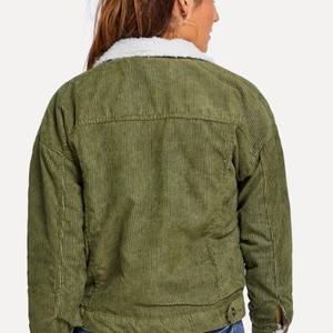 Blouson d'aviateur d'hiver en velours côtelé personnalisé pour femmes - Product Image 3