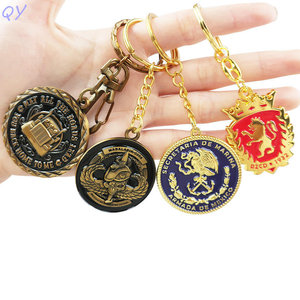 QY Metal Zinc Alloy Key Chain Custom Enamel <b>Keyring</b> Gold Tone Emblem Key Holder for Promotion Gift - Product Image 1