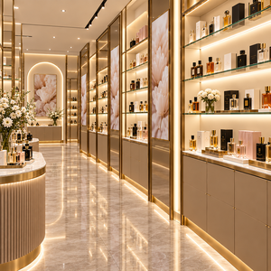 Vitrine d'exposition de parfums sur mesure avec éclairage LED pour boutique de parfums de luxe - Product Image 1