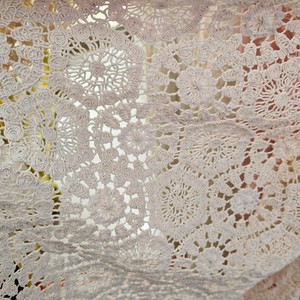Vải ren lưới thêu móc hình học ren guipure cotton nguyên chất Quảng Châu dùng cho váy áo, trang trí nhà cửa, dệt may - Product Image 5