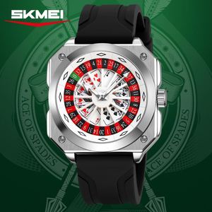 Reloj de Pulsera de Cuarzo con Correa de Silicona, Diseño de Ruleta Giratoria, Moderno y a la Moda para Hombre, Indicación de 24 Horas - Product Image 1