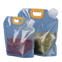 Pochettes souples verticales 1L 3L 5L avec valve verseuse pour boissons et eau – Emballage transparent pour liquides