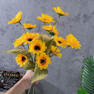 ดอกทานตะวันประดิษฐ์สีเหลือง ก้านเดี่ยว สำหรับตกแต่งงานแต่งงานและบ้าน - Product Image 2