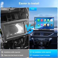Écran de navigation Carplay 9 "pour voiture Moniteur portable de voiture avec caméra de bord avant Support de caméra arrière Carplay sans fil et Android Auto