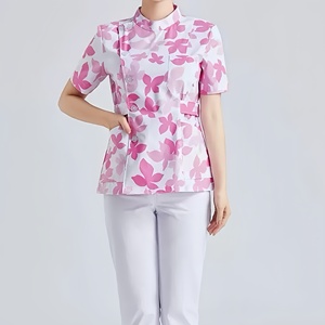 Uniforme de enfermera Floral ajustado, ropa de trabajo impresa transpirable, ropa médica para hogares de cuidado <span class=keywords><strong>materno</strong></span> e <span class=keywords><strong>infantil</strong></span> posparto - Product Image 4