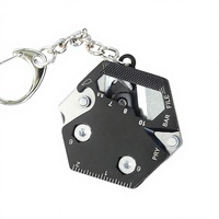 Porte-clés multifonction en acier inoxydable pour pièces de monnaie, tournevis, ouvre-bouteille, outil de survie pliable EDC, vente en gros
