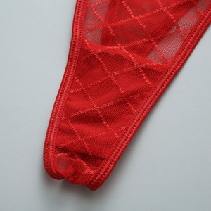 ชุดชั้นในเซ็กซี่สีแดงสุดฮอต ผ้าตาข่ายลูกไม้โปร่งลายฉลุ หรูหรา สำหรับผู้หญิง - Product Image 5