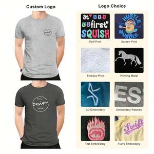 Camiseta de manga corta de alta calidad 100% algodón de gran tamaño camiseta de moda en blanco para hombre Logo personalizado Boxy Essentials camiseta - Product Image 3