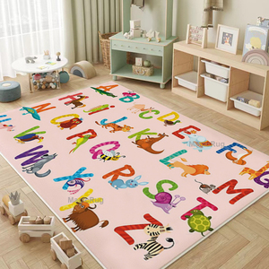 Alfombra de juego infantil esponjosa para dormitorio, alfombra alfanumérica inglesa, alfombrilla para suelo, alfombras personalizadas con impresión 3D - Product Image 2