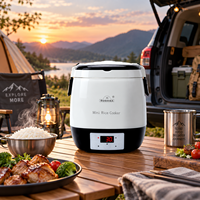 Cuiseur à riz électrique portable pour voiture, extérieur, 220V, 1,5L, avec minuterie numérique et fonction maintien au chaud pour le camping