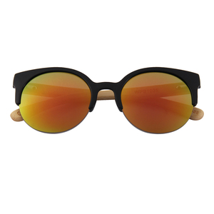 2025 bambou temples UV400 lentille lunettes de soleil mode logo personnalisé rétro concepteur lunettes de soleil demi-jante bambou lunettes de soleil - Product Image 3