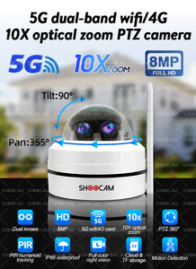 Camera <span class=keywords><strong>IP</strong></span> Wifi ngoài trời 8MP, zoom quang 10x, hỗ trợ PoE, camera an ninh mạng PTZ, phát hiện chuyển động, cảnh báo, tầm nhìn ban đêm màu sắc 4K - Product Image 2