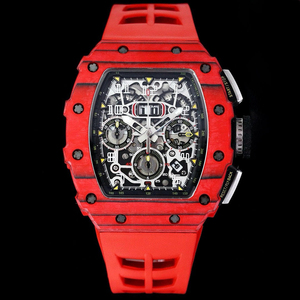 Montre chronographe NTPT en fibre de carbone, style course 011, montre mécanique squelette de luxe pour homme, bracelet en caoutchouc - Product Image 4