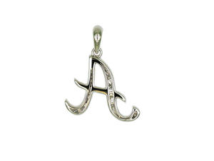 Elegante Colgante de Letra A en Oro Blanco de 18K con Diamantes de 0.356ct, 27 Piedras, 1.97g, Perfecto para Uso Diario - Product Image 2