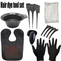 Kit de décoloration capillaire professionnel en plastique, outils et accessoires durables, ensemble de coloration capillaire 9 pièces comprenant un pinceau, un bol, des pinces, des protège-oreilles
