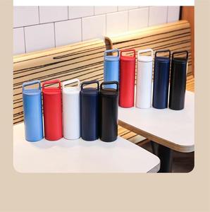 Botella de Agua Portátil de Acero Inoxidable con Asa para Ciclismo, Deportes al Aire Libre, Viajes, Taza Recta de Boca Ancha de Metal - Product Image 4