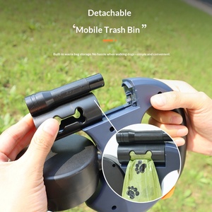 Nuovo Guinzaglio Doppio Retrattile Automatico di Lusso per Animali Domestici, in Nylon Solido con Luci LED Riflettenti, Corda di Trazione per Cani - Product Image 3