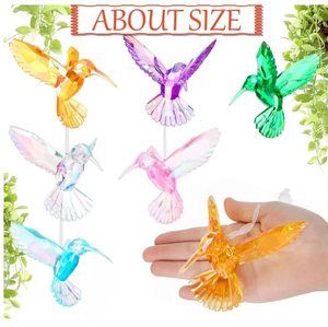 Adornos Colgantes de Colibrí, Figuras de Animales de Acrílico Brillantes e Iridiscentes para Decoración de Jardín, Árboles y Recuerdos de Fiesta - Product Image 2