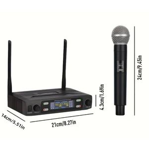 Uhf <b>Wireless</b> <b>Microphone</b> Set 2 Handheld With Receiver Dual Channel Professional Karaoke Stage Use - Product Image 2