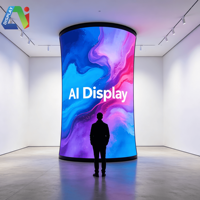 Layar LED Fleksibel Berbentuk Khusus AI Display Creativity, Video Wall P1.2 P2 P2.5 7680Hz 8K Kecerahan 1000cd