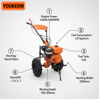 Motocultor de Gasolina de Alta Calidad Personalizado, de Gran Potencia y Accionamiento Directo, con Ancho de 1000-1400 mm y Ruedas 4x4 para Cultivos Múltiples, Directo de Fábrica