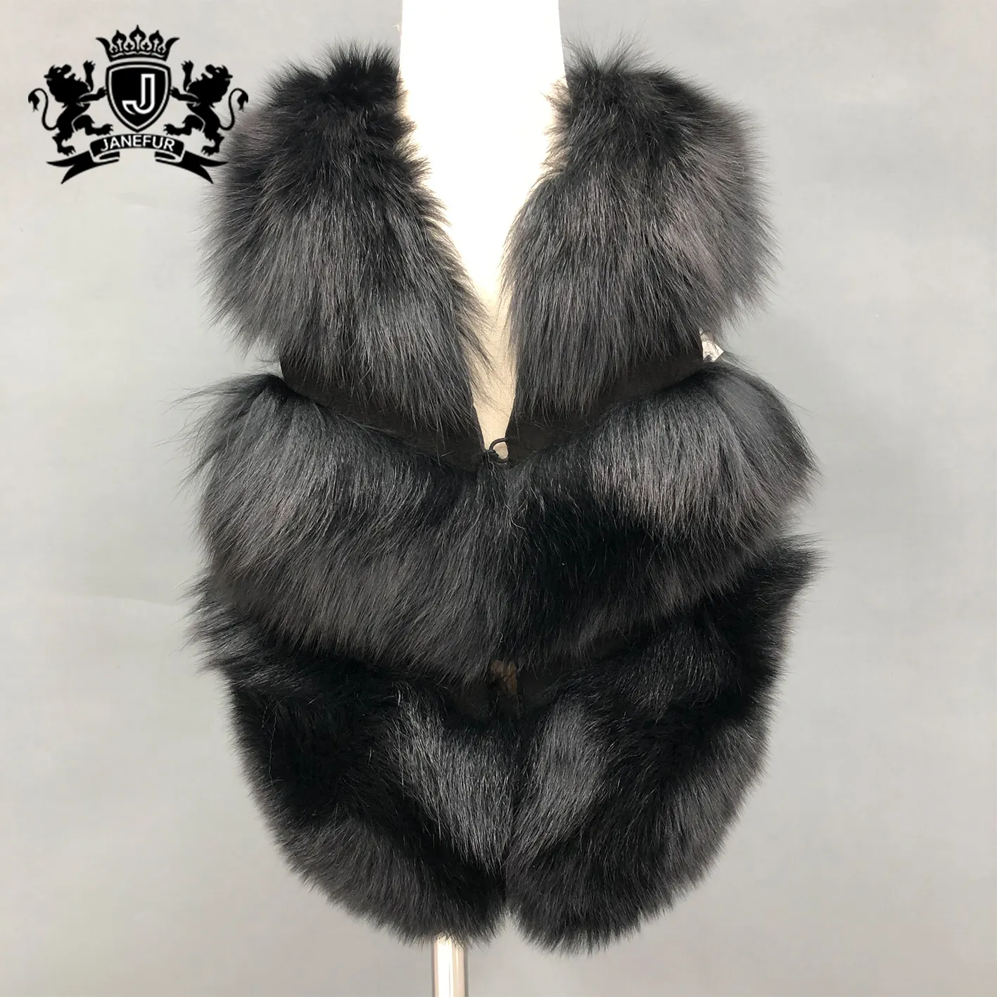 Janefur Trẻ Em Lông Vest Cô Gái Áo Khoác Ngoài Bé Mùa Đông Quần Áo Tự Nhiên Fox Fur Áo Ghi Lê Cô Gái Trẻ Em Ghi Lê Vest Cho Trẻ Em