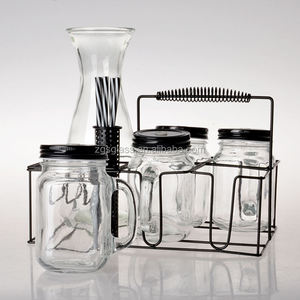 Clear Glass <strong>Mason</strong> <strong>Jar</strong> Mug With Handle Lid Straw 480Ml 16Oz Food Grade Juice Drink Water Bottle - Product Image 6