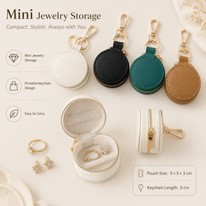 Bolsa de joyería portátil personalizada con logotipo, mini estuche de cuero con cremallera, organizador de joyas de viaje para mujer, para pendientes y anillos. - Product Image 4