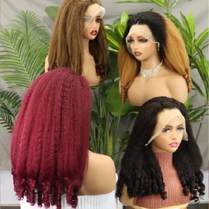 FH perruque de cheveux humains frisés frisés français avec 13x4 dentelle frontale 200% densité perruques bouclées pré-plumées en gros - Product Image 1