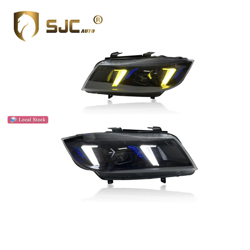 Sjc Upgrade Headlights Assembly For BMW 3 Series E90 E91 2005-2012 Snake Eyes Style Yellow White