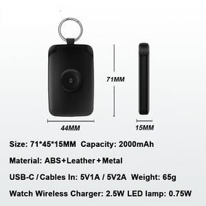 พาวเวอร์แบงค์พกพาขนาดเล็กแบบพวงกุญแจ 2000mAh 3-in-1 ชาร์จไร้สายแม่เหล็กฉุกเฉินสำหรับ Apple Watch และ iPhone รองรับโลโก้สั่งทำ - Product Image 5