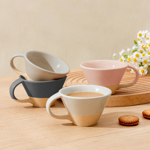 Tazas de cerámica Morandi personalizadas, tazas de café de cerámica blanca rugosa con logotipo para regalo y uso diario - Product Image 3